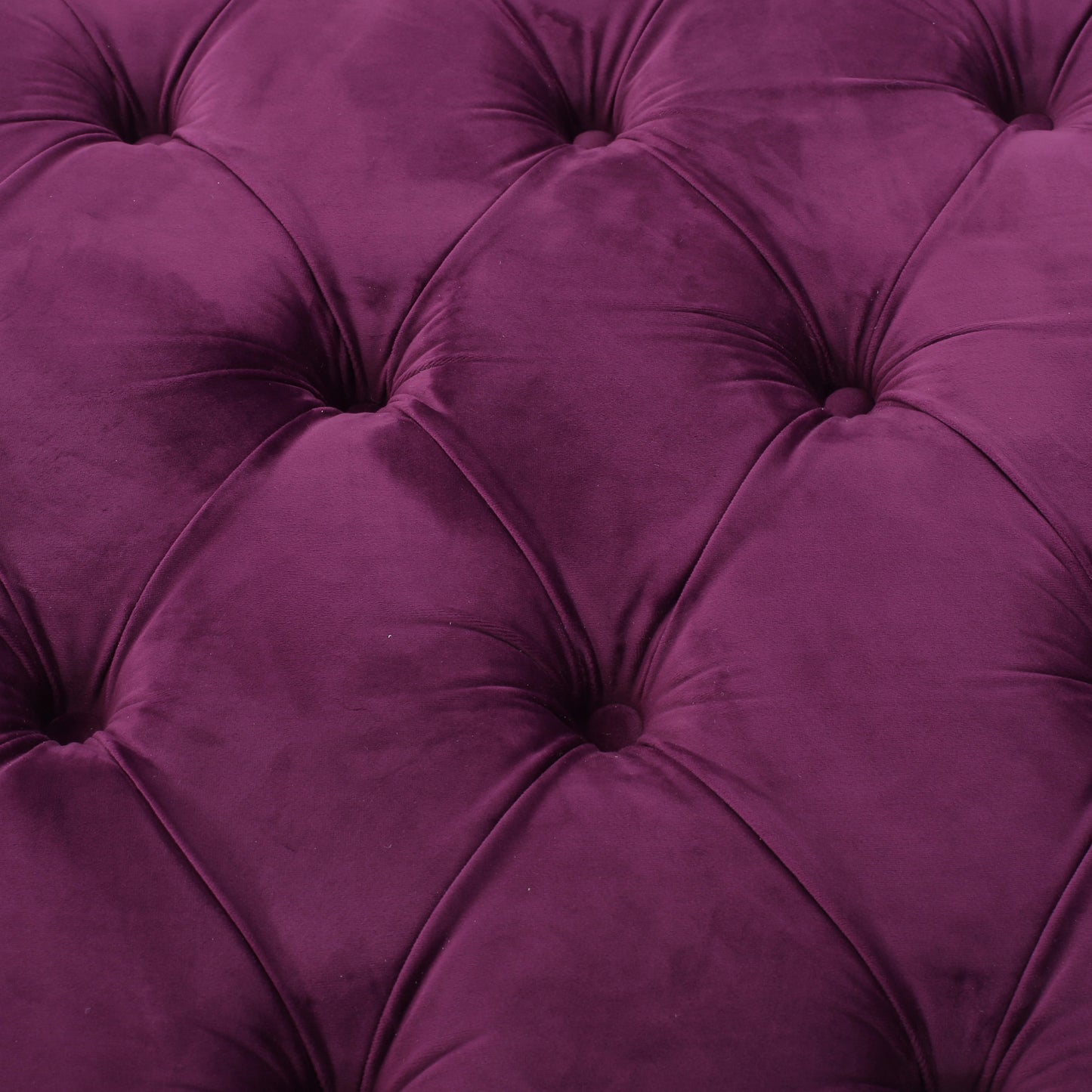 Solvista Velvet Button Tufted Stitched Round Footstool