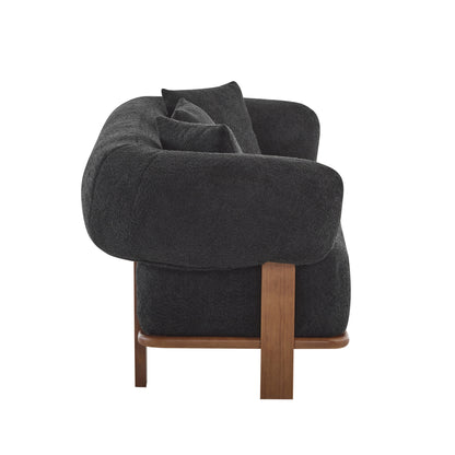 Warder Modern Round Arm Curved Soft Sofa