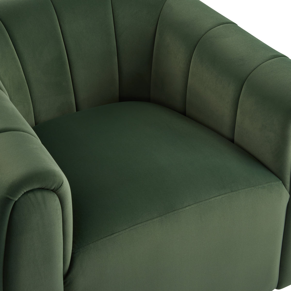 Lithe Monroe Velvet Swivel Club Chair,Armchair with 360-Degree Rotation,Upholstered Barrel Swivel Sofa Chair for Living Room/Bedroom,Tufted Back,Thick Cushion, Iron Base, Olive Green