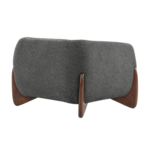 Zelora Modern Upholstered Boucle Club Chair, Birch Wood