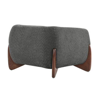 Zelora Modern Upholstered Boucle Club Chair, Birch Wood