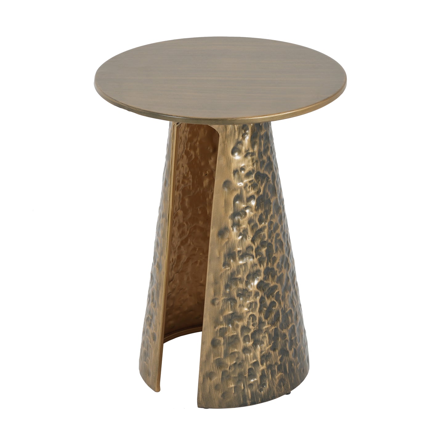 Meedom Indoor Accent Side Table Retro Metal Table with Hand-hammered Texture