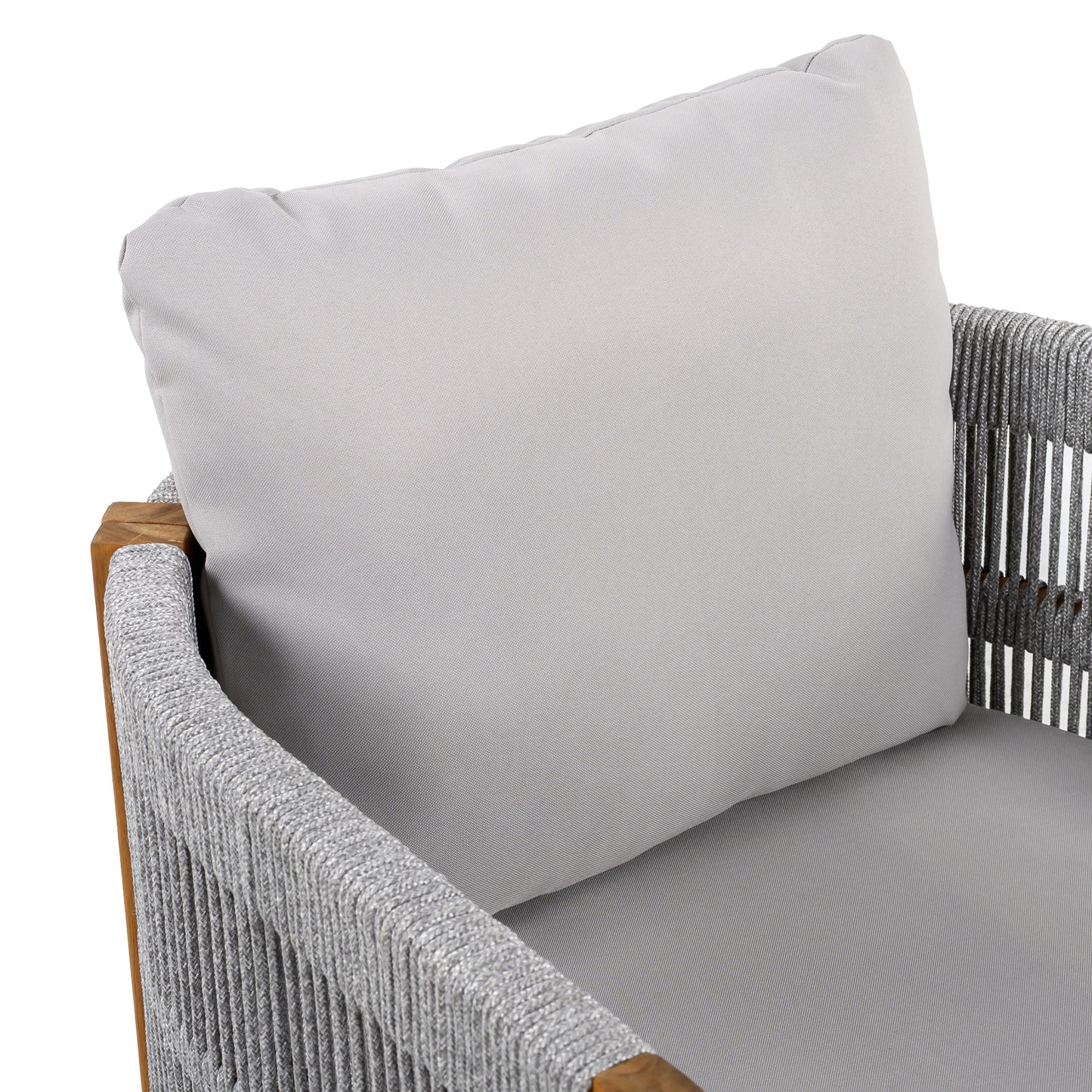 Sylvia Outdoor Dining Set with Acacia Wood Table and 6 Chairs,Waterproof Cushions