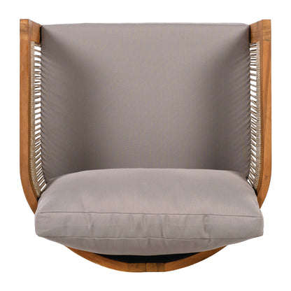 Zumawanel Premium Acacia Wood Outdoor Club Chair with  Water-Resistant Cushions