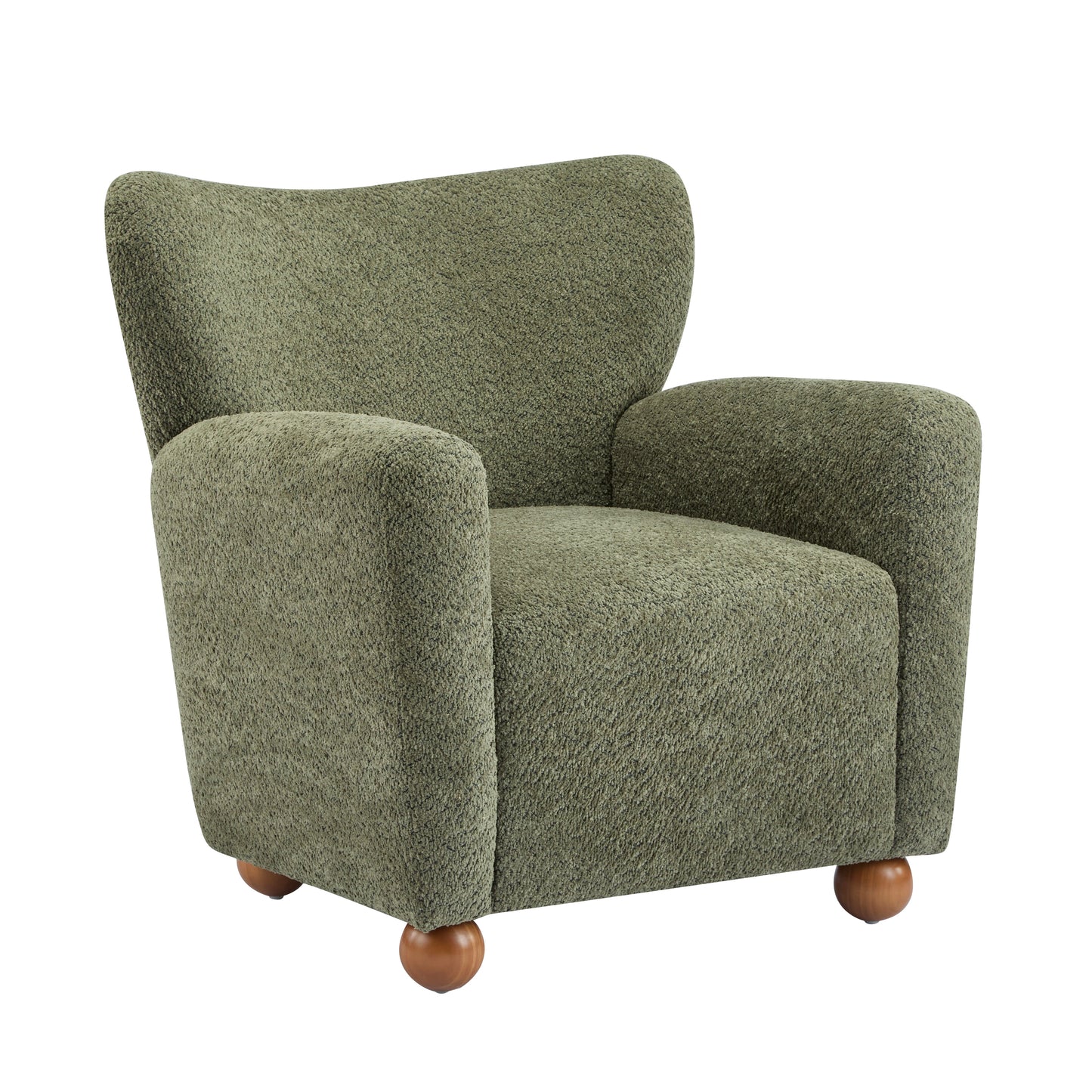 Isorylis Premium Fabric Cozy Wingback Solid Armchair