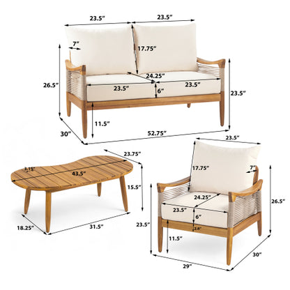 Brsinal Outdoor Patio Conversation Sets,with Cushions and Coffee Table