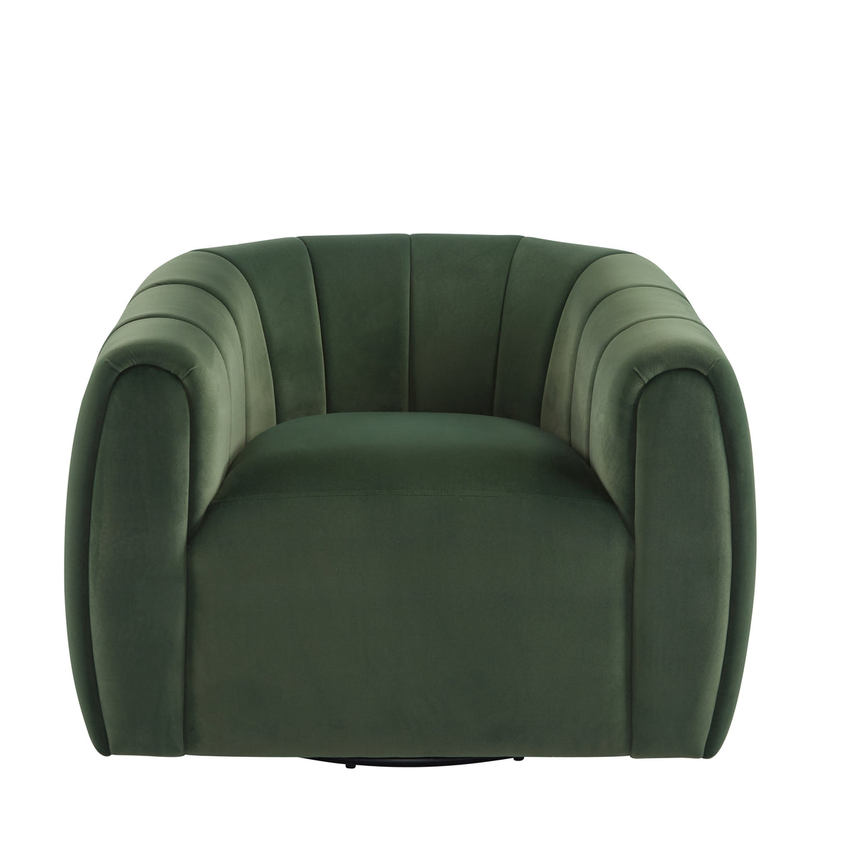 Lithe Monroe Velvet Swivel Club Chair,Armchair with 360-Degree Rotation,Upholstered Barrel Swivel Sofa Chair for Living Room/Bedroom,Tufted Back,Thick Cushion, Iron Base, Olive Green