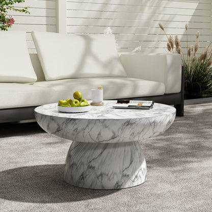 Zireveth MGO Faux Marble Coffee Table for Both Indoor and Outdoor Use