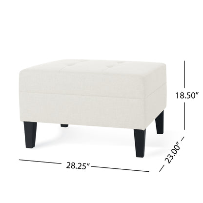 Briseis High-quality Upholstered Ottoman with birch legs, comfortable lounge stool