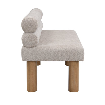 Aetherin Upholstered Dining Bench, Boucle Ottoman for Dining Room, Bedroom, Living Room