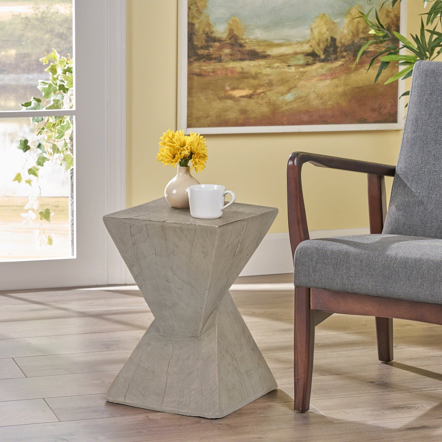 Jerod Indoor Lightweight Concrete Accent Table