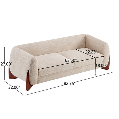 Jennifer 82 Inches low silhouette Boucle Sherpa Sofa