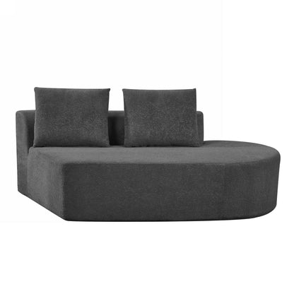 Orellar 116" Modern Curved Sectional Sofa with High-Density Fully Compressed Sponge and Chaise Lounge, Pearl Upholstery