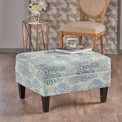 Briseis High-quality Upholstered Ottoman with birch legs, comfortable lounge stool