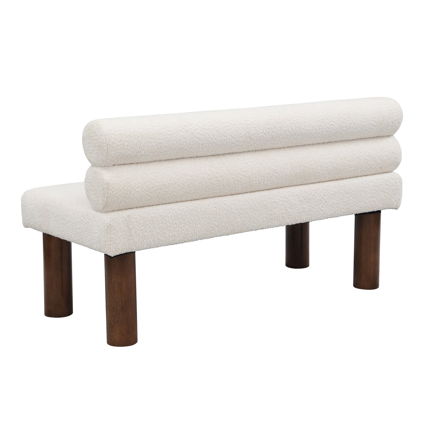 Aetherin Upholstered Dining Bench, Boucle Ottoman for Dining Room, Bedroom, Living Room