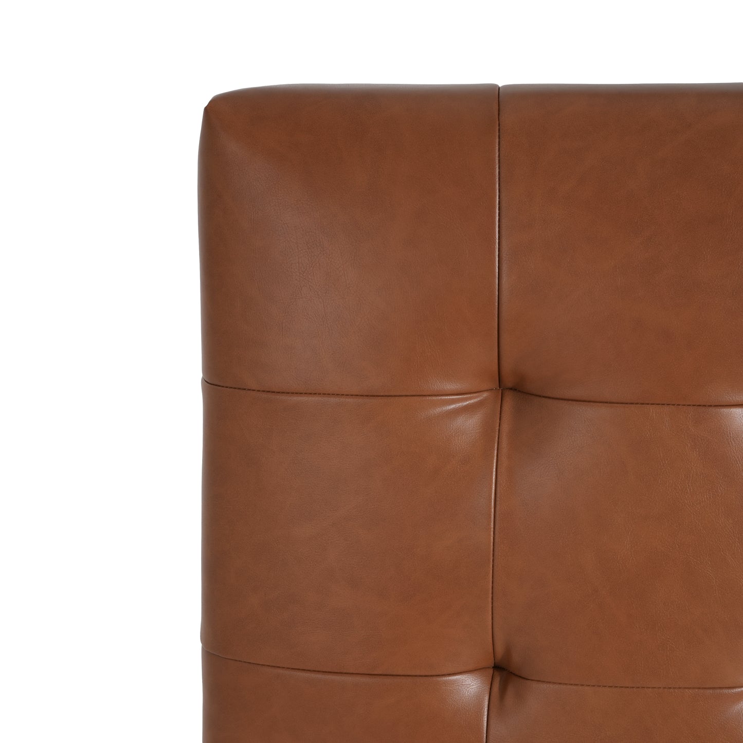 Sonicpeak Mid-Century Modern PU Upholstered Ottoman