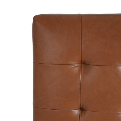 Sonicpeak Mid-Century Modern PU Upholstered Ottoman