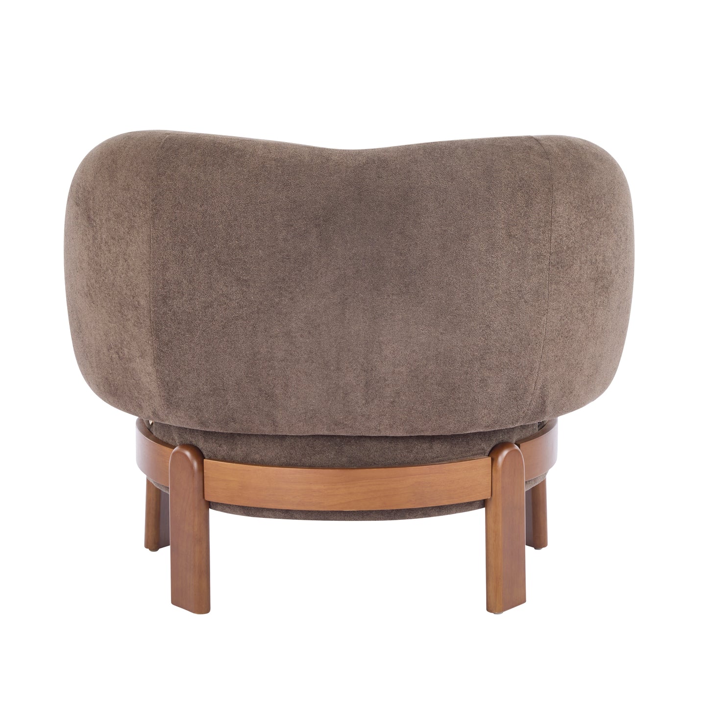 Demidorium Cozy Upholstery Solid Wood Wingback Armchair