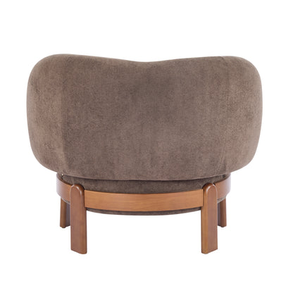 Demidorium Cozy Upholstery Solid Wood Wingback Armchair