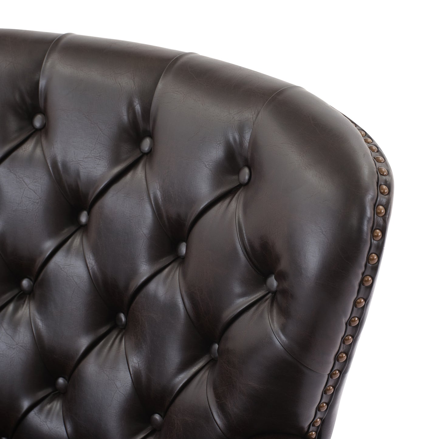 Mirod Vintage-Inspired Upholstered Lounge Chair with Nailhead Trim