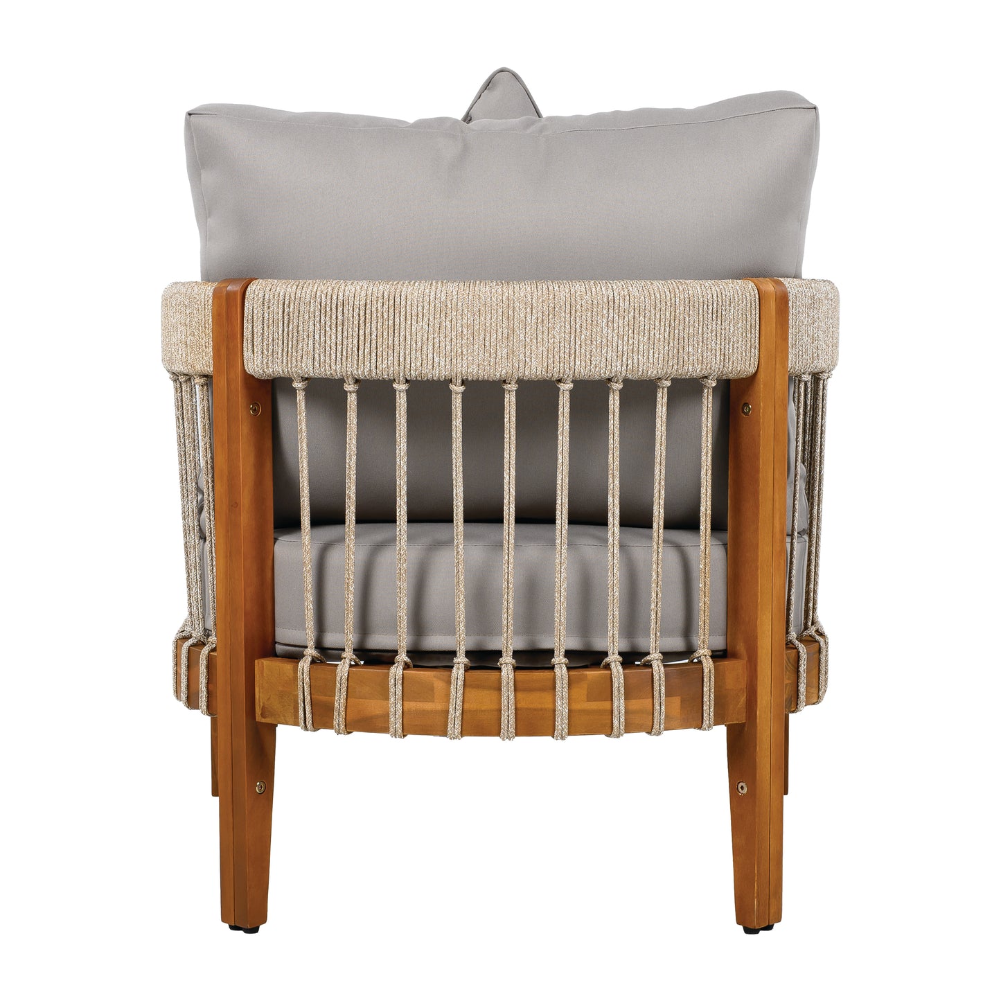 Tavithalae Acacia Wood Outdoor Club Chair with Water-Resistant  Cushions