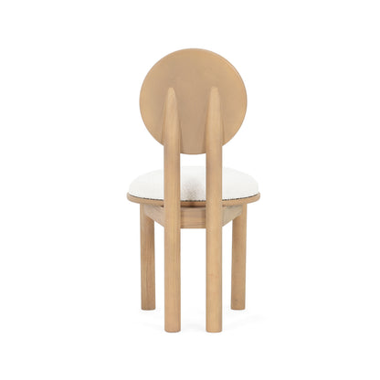 Ardene Polyester Beige Fabric Dining Chair with wooden frame (Set of 2)
