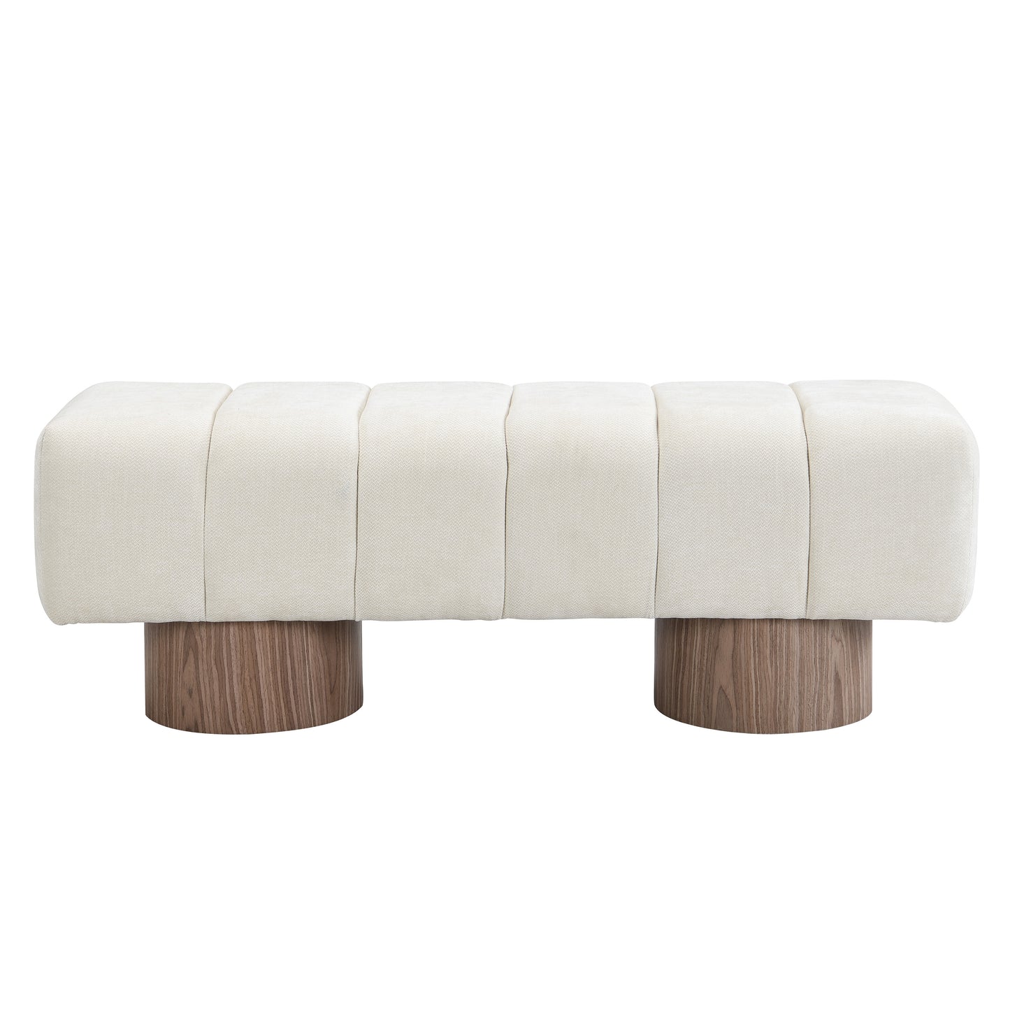 Sylithar Chenille Fabric Upholstered Dining Bench, End of Bed Entryway Bench Ottoman