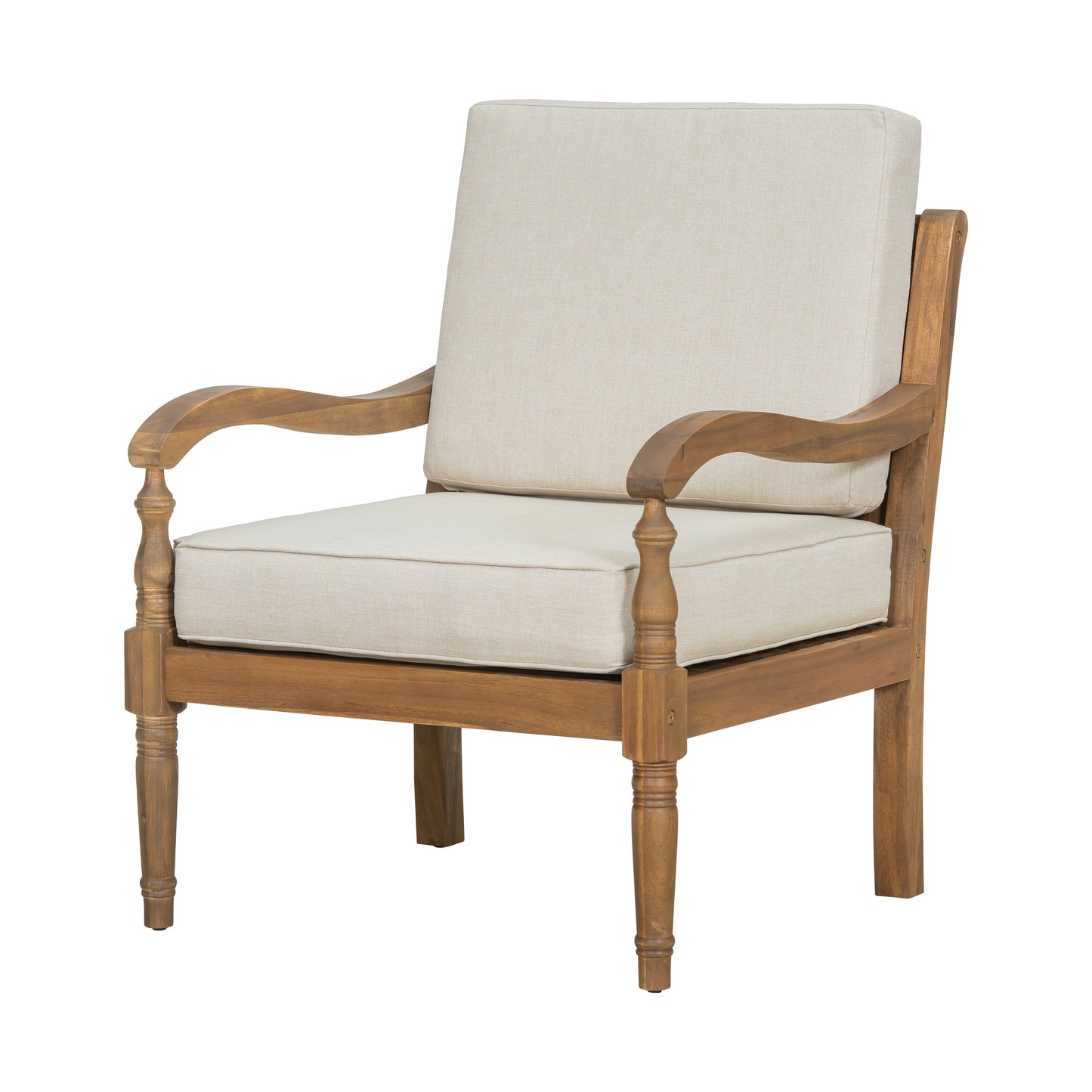 Selyric Acacia Luxe Outdoor Patio Chair with Cushions,Wooden Club Chairs,Set of 2