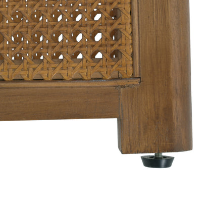 Orlenquess 32'' Rattan Coffee Table, Round Rattan Woven Wood Coffee Table