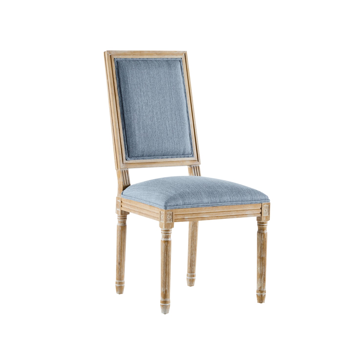 HaChiMi French Country Dining Chairs - Elegant Cane Backrest & Upholstered Seats,Set of 2