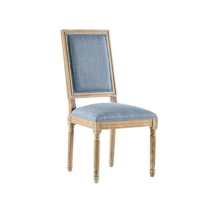 HaChiMi French Country Dining Chairs - Elegant Cane Backrest & Upholstered Seats,Set of 2