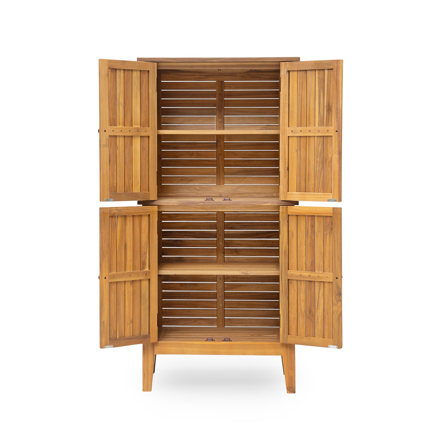 Eirion Outdoor Patio Storage Cabinet, Acacia Wood