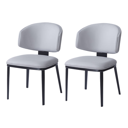 Lunare Modern PU Leather Upholstered Dining Chairs, Set of 2