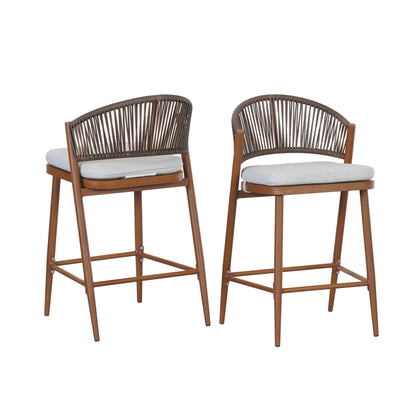 Sylvius 26 in. Outdoor Patio Counter Stools,Set of 2