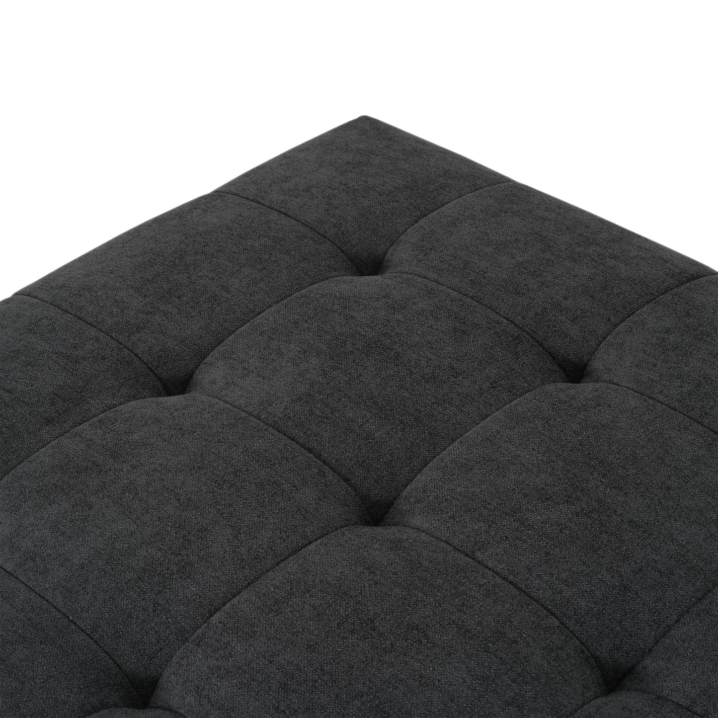 Sonicpeak Mid-Century Modern PU Upholstered Ottoman