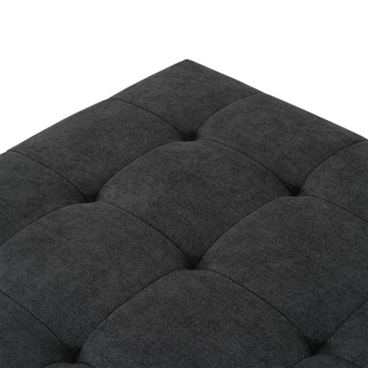 Sonicpeak Mid-Century Modern PU Upholstered Ottoman