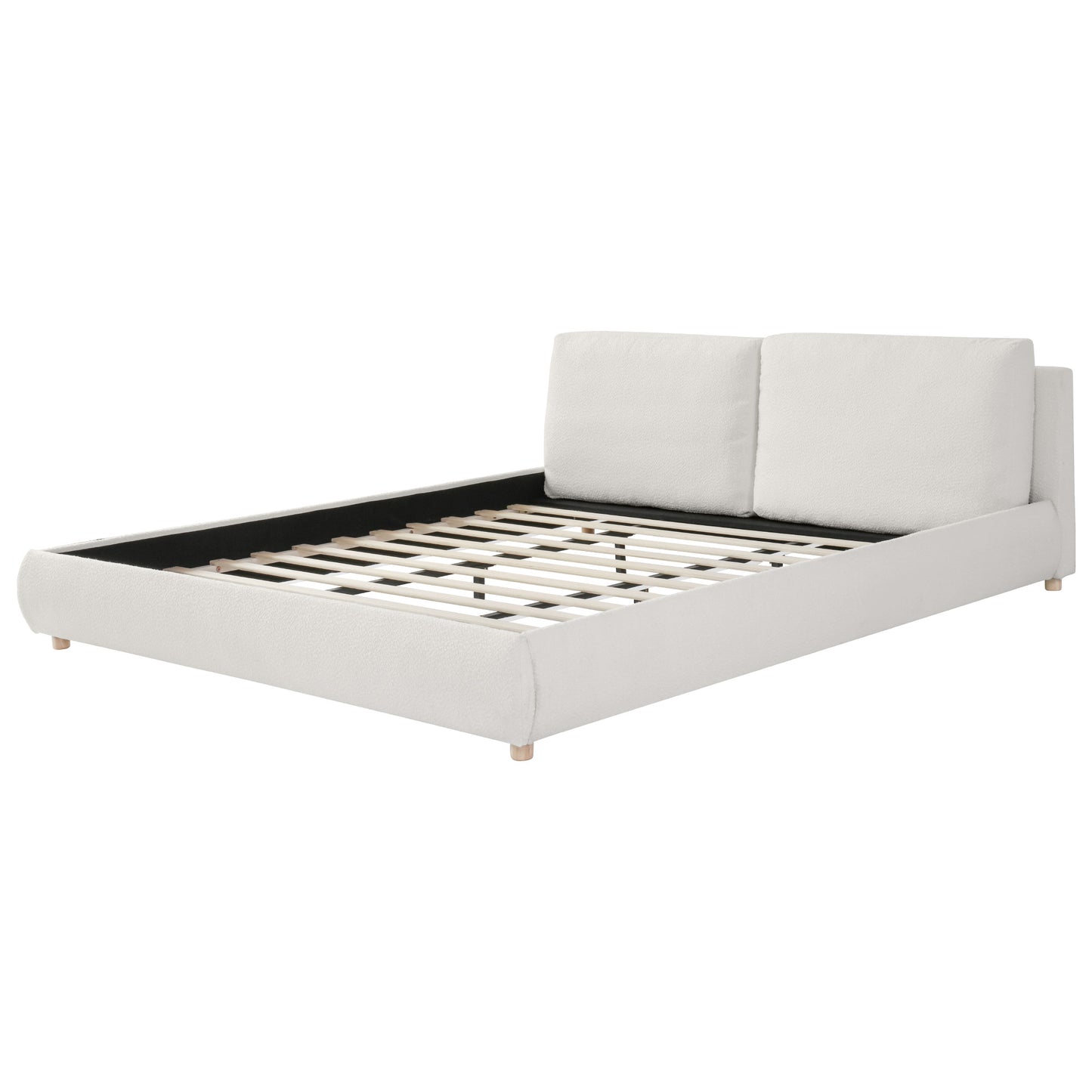 Maeve Upholstered Platform Bed with Two Removable Pillow Headboard