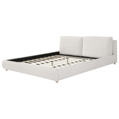 Maeve Upholstered Platform Bed with Two Removable Pillow Headboard