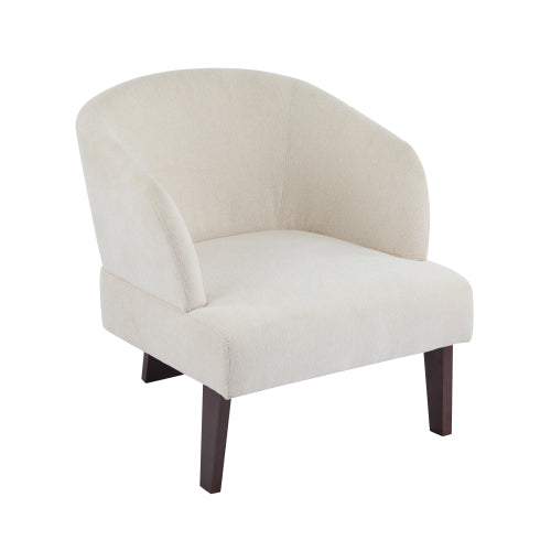 ‌Mossly Modern Accent Chair with Round Back & Wooden Legs - Mid-Century Inspired Lounge Chair for Living Room, Bedroom