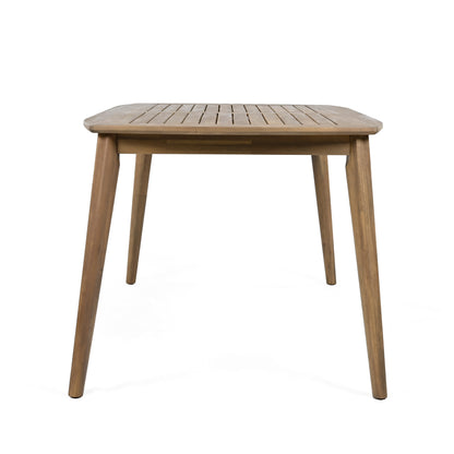 Junosila 7-Piece Acacia Wood Outdoor Dining Set - 70.75" Table & 6 Chairs with Cushions