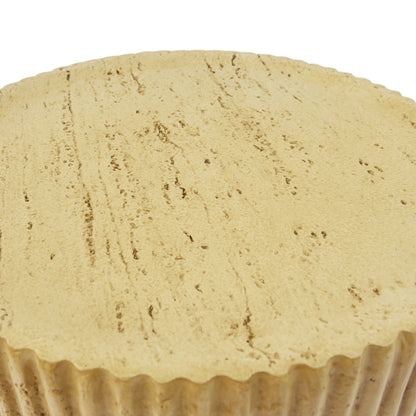 Orson MGO Cylindrical Side Table, Wood-like texture, Antique brown Color