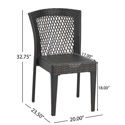 Brisa Outdoor Dining Chairs, Stackable Chairs with UV-Resistant PE Rattan and Steel Frame, Supports 400lbs,Set of 2