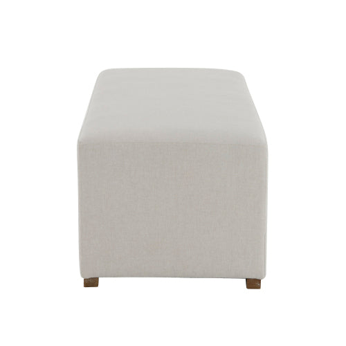 Daigojo Simple White Long Ottoman, Practical Furniture for Living Room and Bedroom