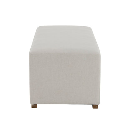 Daigojo Simple White Long Ottoman, Practical Furniture for Living Room and Bedroom