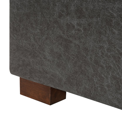 Hopehorizon Rectangle Chenile Solid Wood Storage Ottoman Chenille
