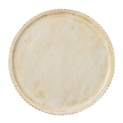 Glena 23.5" MGO Round Fluted Coffee Table for Both Indoor and Outdoor