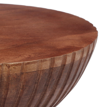 Elowen Round Pedestal Mango Wood Side End Table