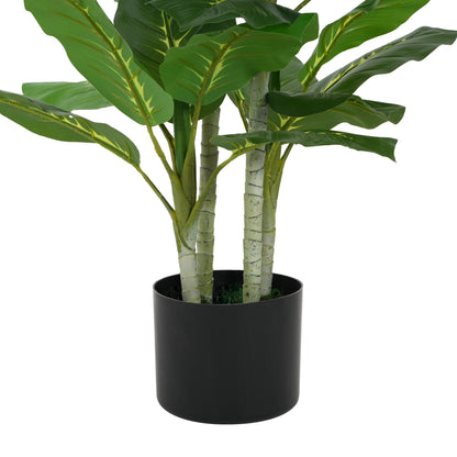Dastan 42" Artificial Dieffenbachia Plant with Black Plastic Pot