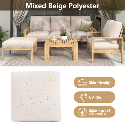 Silas Outdoor 3pcs Acacia Sectional Patio Sofa Set With Coffee Table