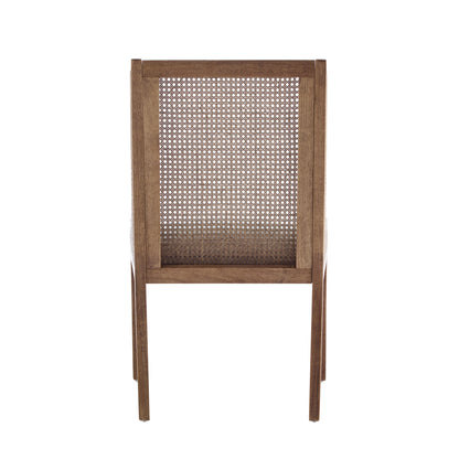 Noxeo Indoor Rattan Wodd Frame Dining Chair,Set of 2